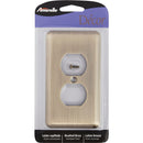 Amerelle 1-Gang Stamped Steel Outlet Wall Plate, Brushed Brass