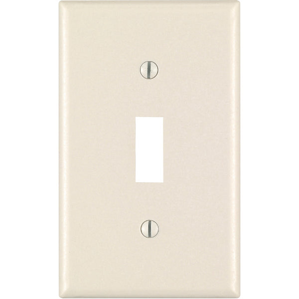 Leviton 1-Gang Plastic Toggle Switch Wall Plate, Light Almond (10-Pack)