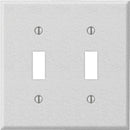 Amerelle PRO 2-Gang Stamped Steel Toggle Switch Wall Plate, White Wrinkle