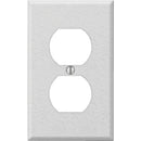 Amerelle PRO 1-Gang Stamped Steel Outlet Wall Plate, White Wrinkle