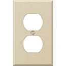 Amerelle PRO 1-Gang Stamped Steel Outlet Wall Plate, Ivory Wrinkle