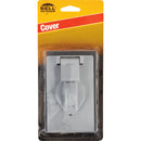 Bell Single Gang Vertical Mount Die-Cast Metal Gray Weatherproof Outdoor Outlet Cover, Carded