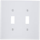 Leviton 2-Gang Smooth Plastic Mid-Way Toggle Switch Wall Plate, White