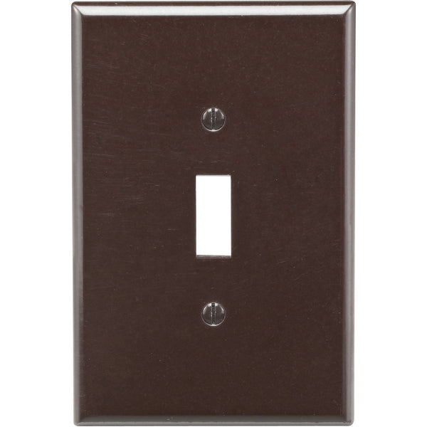 Leviton 1-Gang Plastic Oversized Toggle Switch Wall Plate, Brown