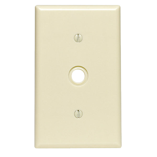 Leviton 1-Gang Thermoset Plastic Ivory Telephone/Cable Wall Plate with 0.406 In. to 0.625 In. Hole