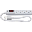 Do it Best 4-Outlet White Power Strip with 1-1/2 Ft. Cord