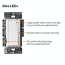 Lutron Diva Incandescent/Halogen/LED/CFL White Slide Dimmer Switch