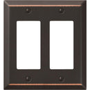 Amerelle 2-Gang Stamped Steel Rocker Decorator Wall Plate, Aged Bronze