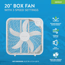 Denali Aire 20 In. 3-Speed White Weather Resistant Box Fan