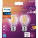 Philips Ultra Definition 60W Equivalent Soft White G16.5 Medium LED Decorative Light Bulb (2-Pack)