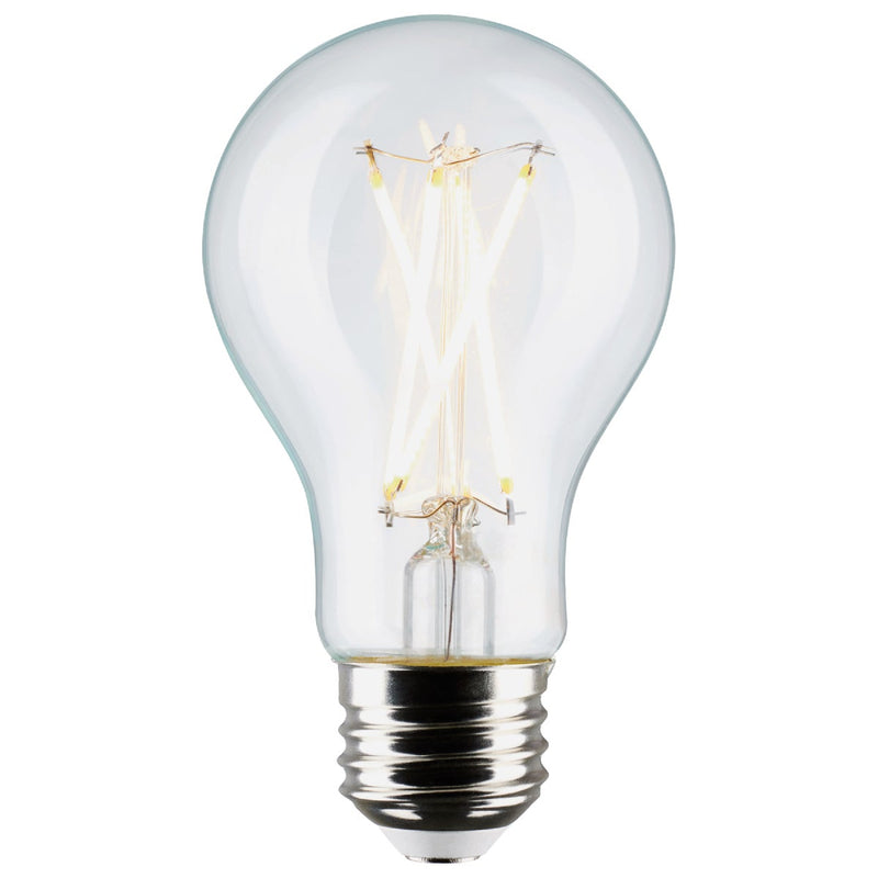 Satco 60W Equivalent Warm White A19 Medium Clear Dimmable LED Light Bulb (4-Pack)