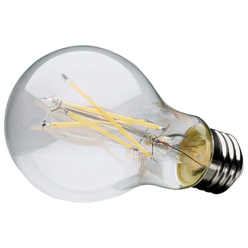 Satco 60W Equivalent Warm White A19 Medium Clear Dimmable LED Light Bulb (4-Pack)