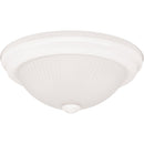 Home Impressions 13 In. White Incandescent Flush Mount Ceiling Light Fixture with Frosted Swirl Glass