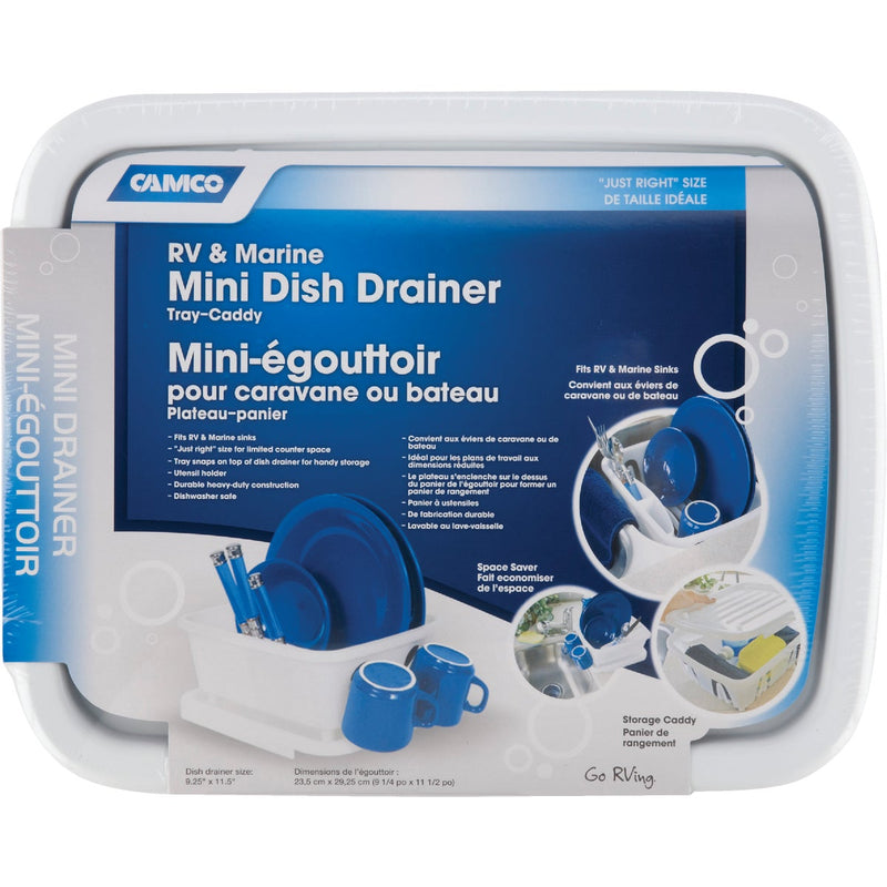 Camco Heavy-Duty Plastic 9.50 In. x 11.69 In. White RV Dish Drainer