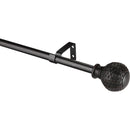 Kenney Woven Ball 48 In. To 86 In. 5/8 In. Single Brown Curtain Rod