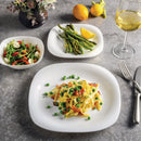 Gibson Ultra Piazza White Soft-Square Dinnerware Set (12-Piece)