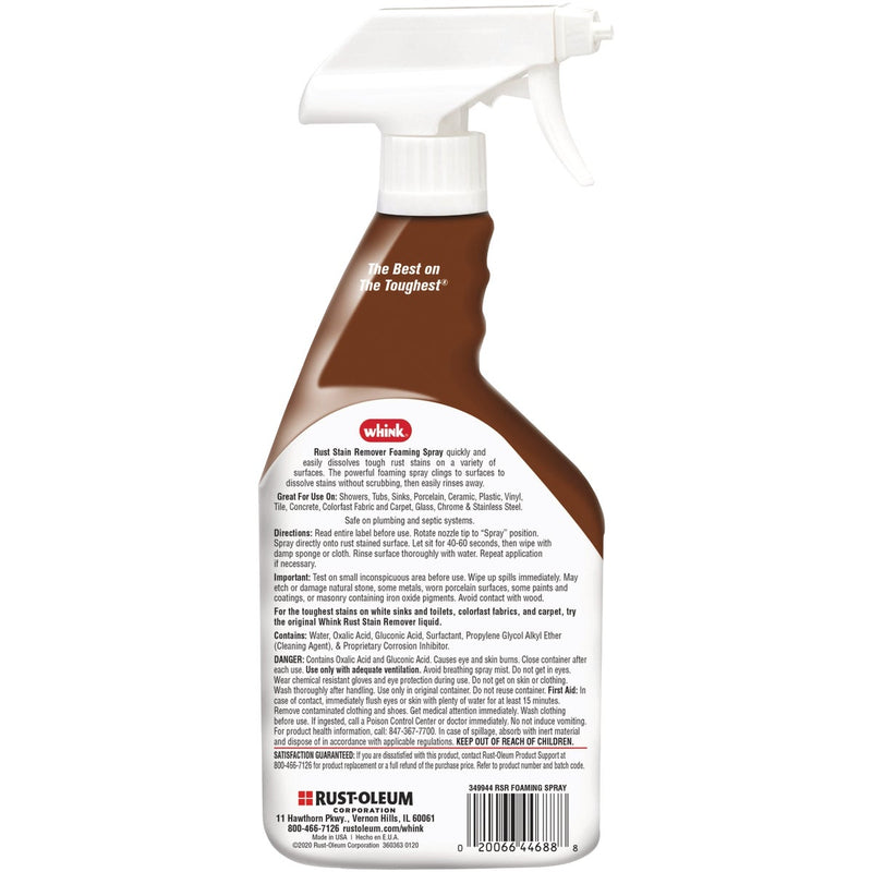 Whink 24 Oz. Rust Stain Remover Foaming Spray