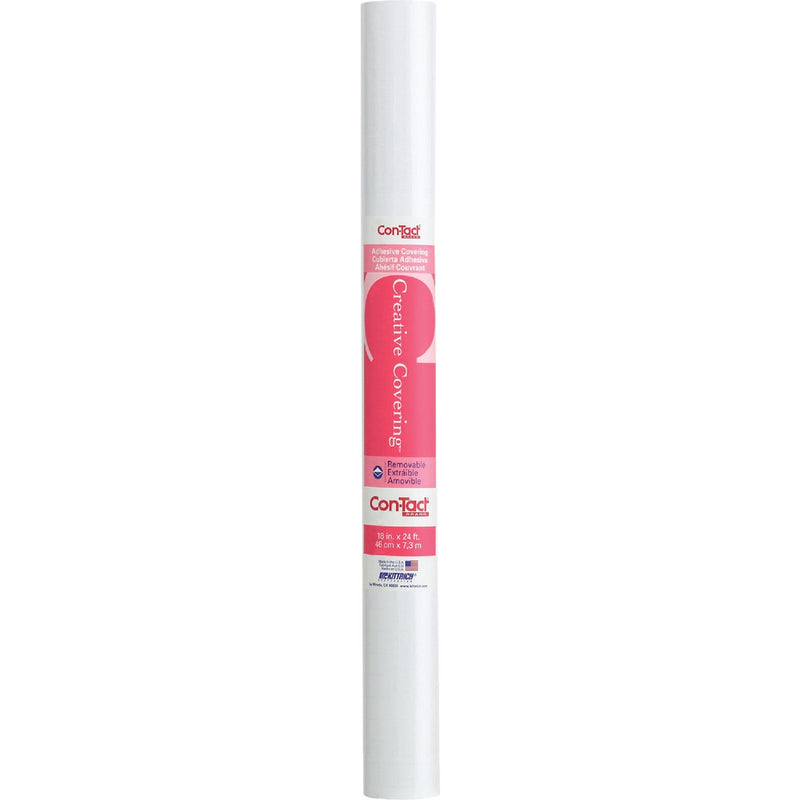 Con-Tact Creative Covering 18 In. x 9 Ft. White Self-Adhesive Shelf Liner