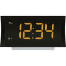 La Crosse Technology Curved LED Alarm Clock with Radio & USB Charging Port