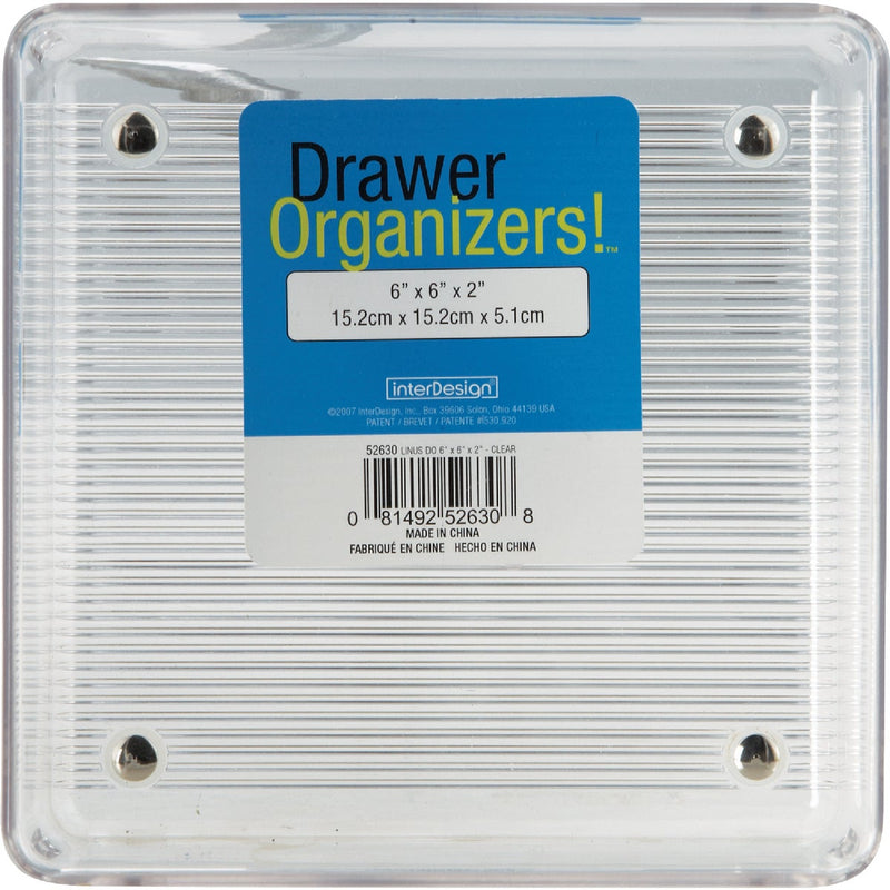 iDesign Linus 6 In. x 6 In. x 2 In. Clear Drawer Organizer