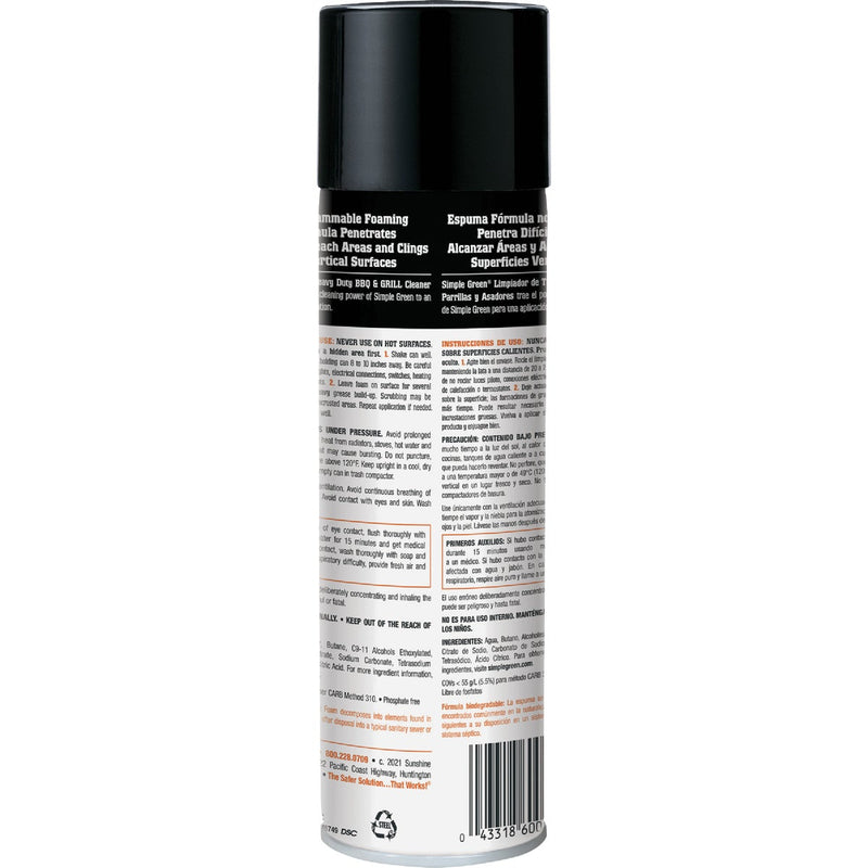 Simple Green 20 Oz. Aerosol Spray BBQ and Grill Cleaner