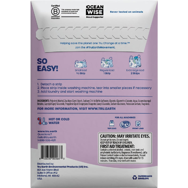 Tru Earth Eco-Strips Lilac Breeze Laundry Detergent