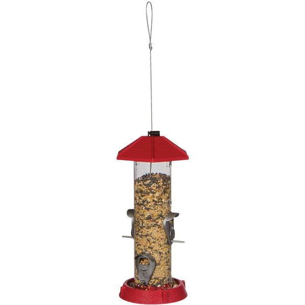 North States Red Plastic Tube Bird Feeder