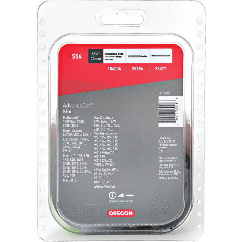 Oregon S54 AdvanceCut Saw Chain for 16 in. Bar - 54 Drive Links - fits Craftsman, McCulloch, Remington and more