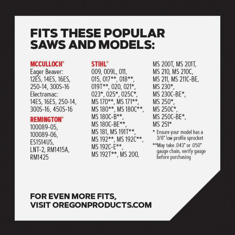 Oregon S50 AdvanceCut Saw Chain for 14 in. Bar - 50 Drive Links - fits Stihl, Remington, McCulloch, Craftsmand Homelite and more
