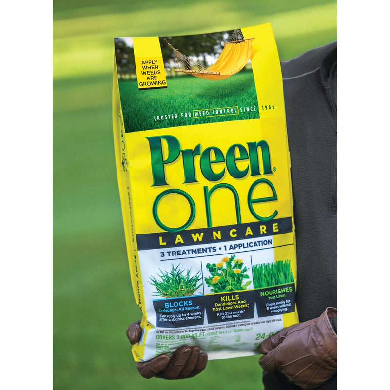 Preen One Lawn Care 18 Lb. Ready To Use Granules Weed Killer with Fertilizer