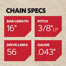 Oregon R56 AdvanceCut Chainsaw Chain for 16 In. Bar - 56 Drive Links