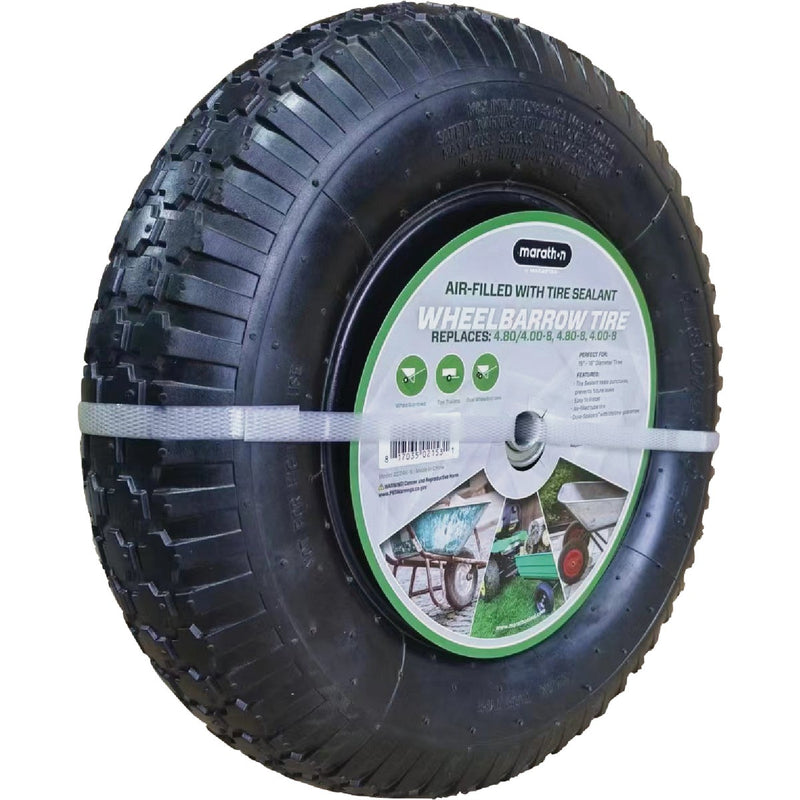 Marathon 4.80/4.00 - 8 In. Wheelbarrow Tire with Air Filled Tire Sealant