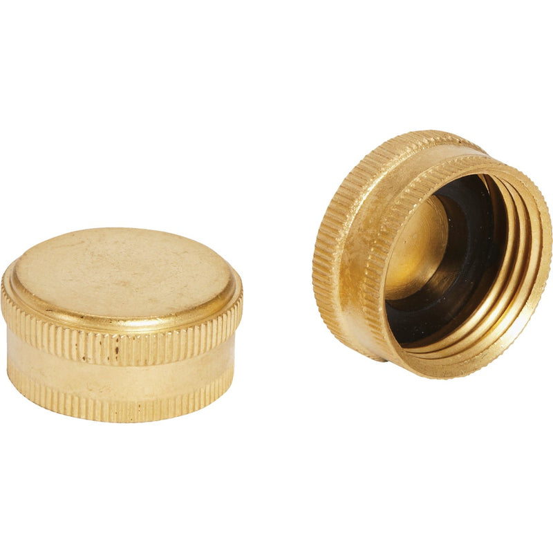 Best Garden Brass 5/8 In. Hose End Cap (2-Pack)