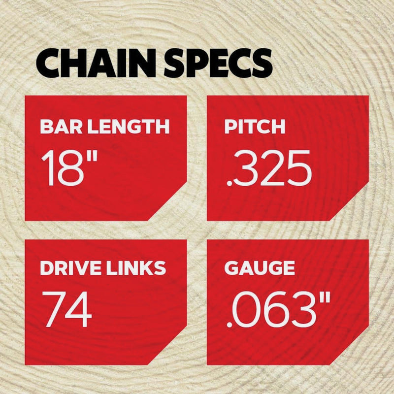 Oregon AdvanceCut 18 In. 74 Drive Links Bar & L74 Chain Replacement Combo