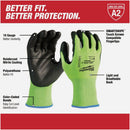 Milwaukee Unisex Medium Cut Level 2 High Vis Polyurethane Dipped Glove