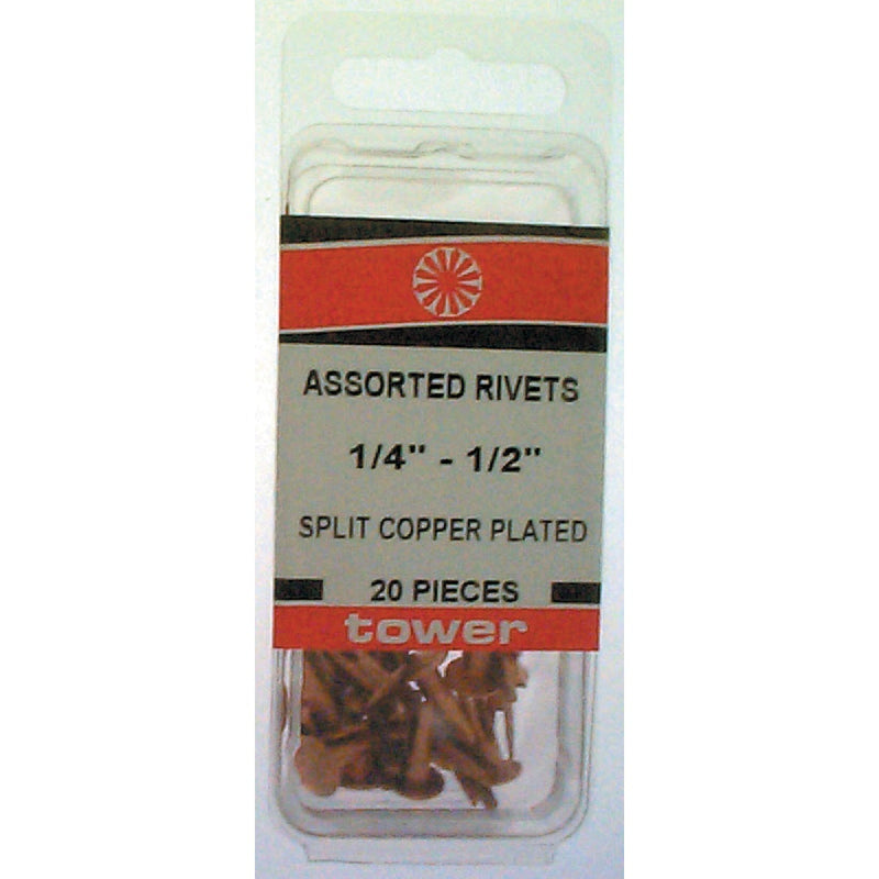 Hillman The Fastener Center Copper Plated Split Rivet Assortment (20-Piece)