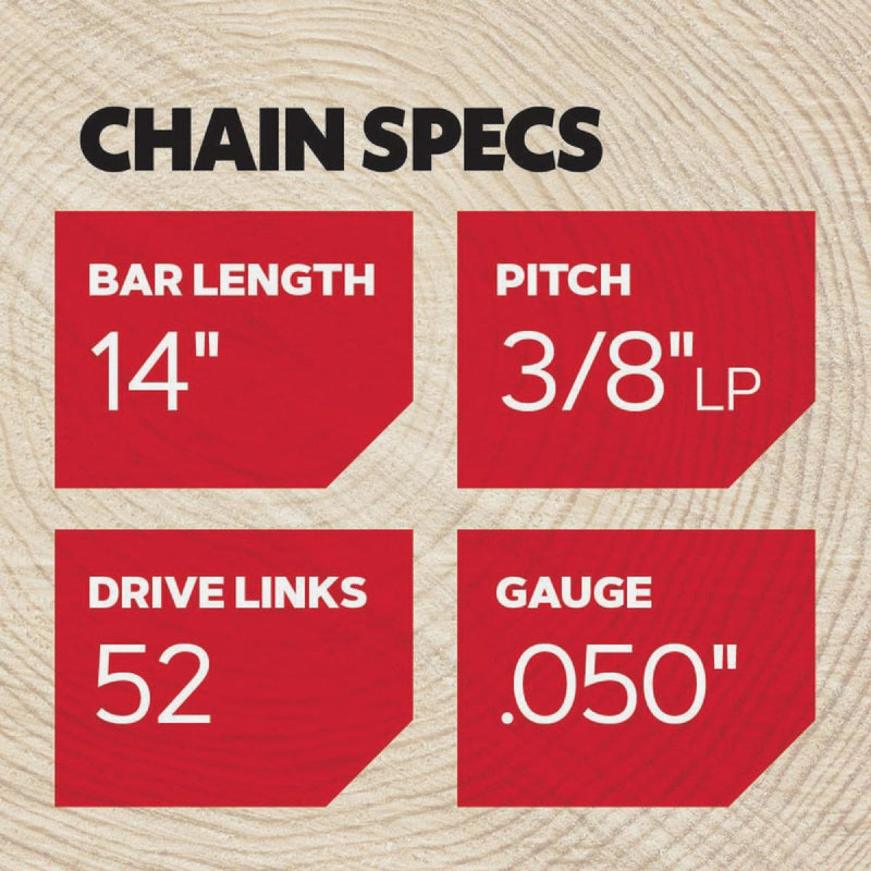 Oregon S52T AdvanceCut Chainsaw Chains 2-Pack for 14 in. Bar - 52 Drive Links - fits Echo, Craftsman, Poulan, Homelite, Makita Husqvarna and more