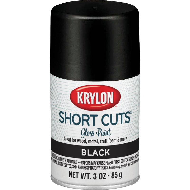 Krylon Short Cuts 3 Oz. High-Gloss Enamel Spray Paint, Black