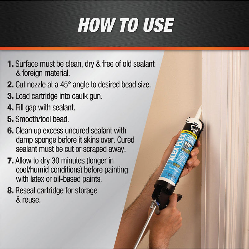 Dap Alex Flex 10.1 Oz. Premium Molding & Trim Acrylic Latex Siliconized Sealant, White