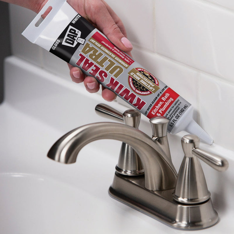 DAP KWIK SEAL ULTRA 5.5 Oz. White Siliconized Kitchen & Bath Sealant