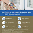 GE Advanced Silicone Window & Door Sealant, Clear, 2.8  Oz. Tube