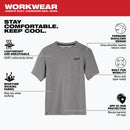 Milwaukee 2XL Gray Short Sleeve Unisex Hybrid Work Shirt