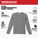 Milwaukee XL Gray Long Sleeve Unisex Hybrid Work Shirt