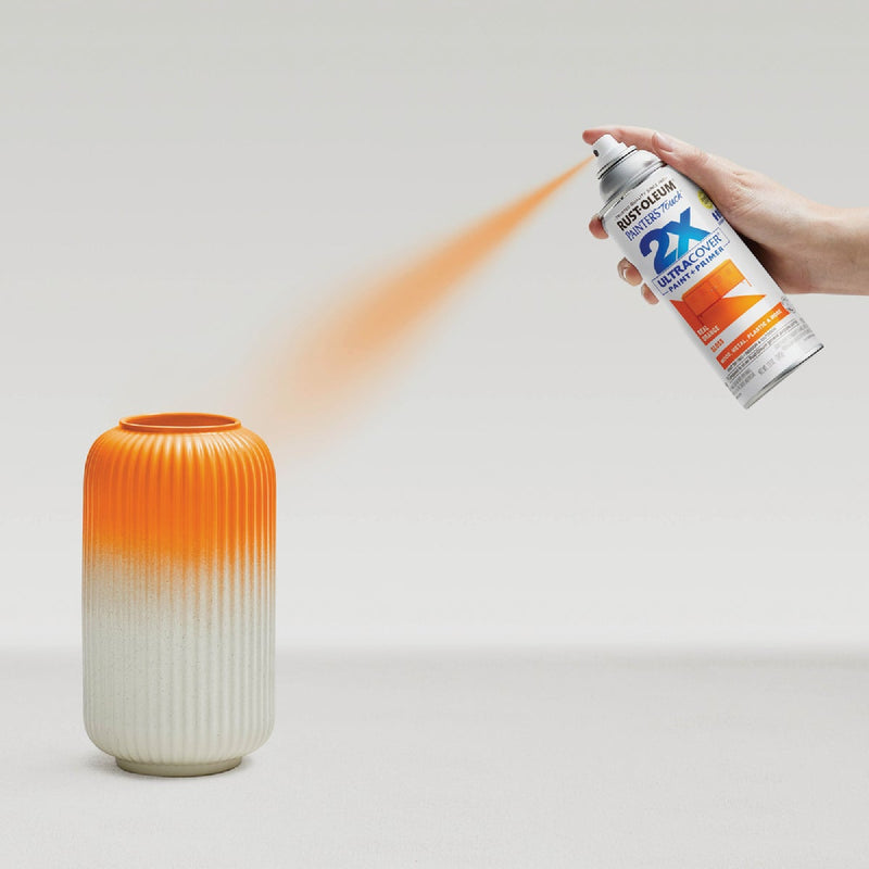 Rust-Oleum Painter's Touch 2X Ultra Cover 12 Oz. Gloss Paint + Primer Spray Paint, Real Orange