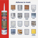 GE Advanced Silicone Kitchen & Bath Sealant, Almond, 10.1  Oz. Cartridge