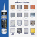 GE Supreme Paintable Silicone Window & Door Sealant, White, 9.5 Oz. Cartridge