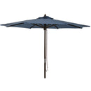 Outdoor Expressions 9 Ft. Pulley Heather Blue Market Patio Umbrella with Chrome Plated Hardware