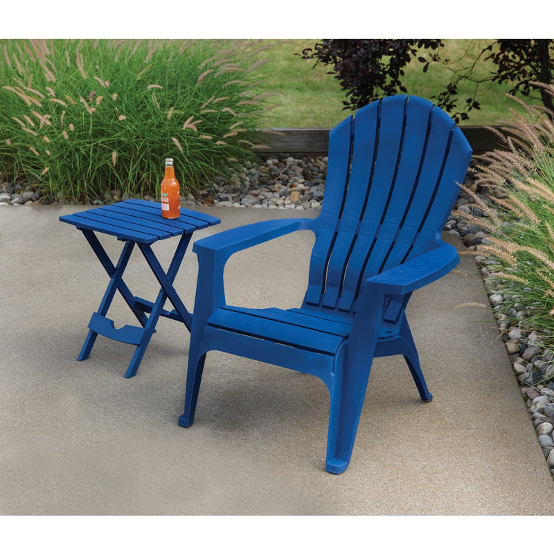 Adams Quik-Fold Monaco Blue 15 In. x 17.5 In. Rectangle Resin Folding Side Table