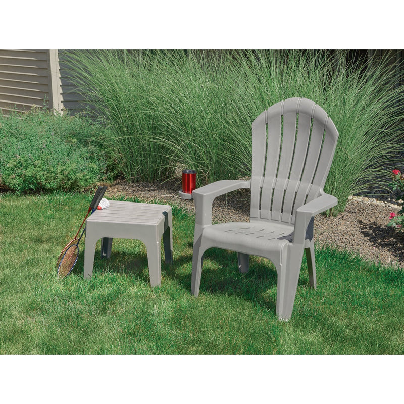 Adams Big Easy Gray 18.9 In. Square Resin Stackable Side Table
