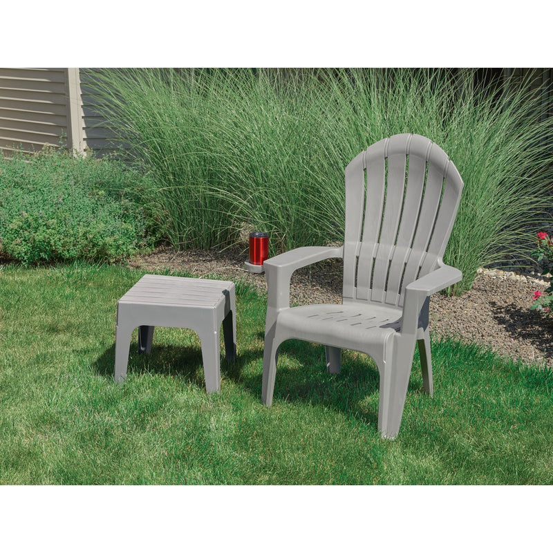 Adams Big Easy Gray 18.9 In. Square Resin Stackable Side Table